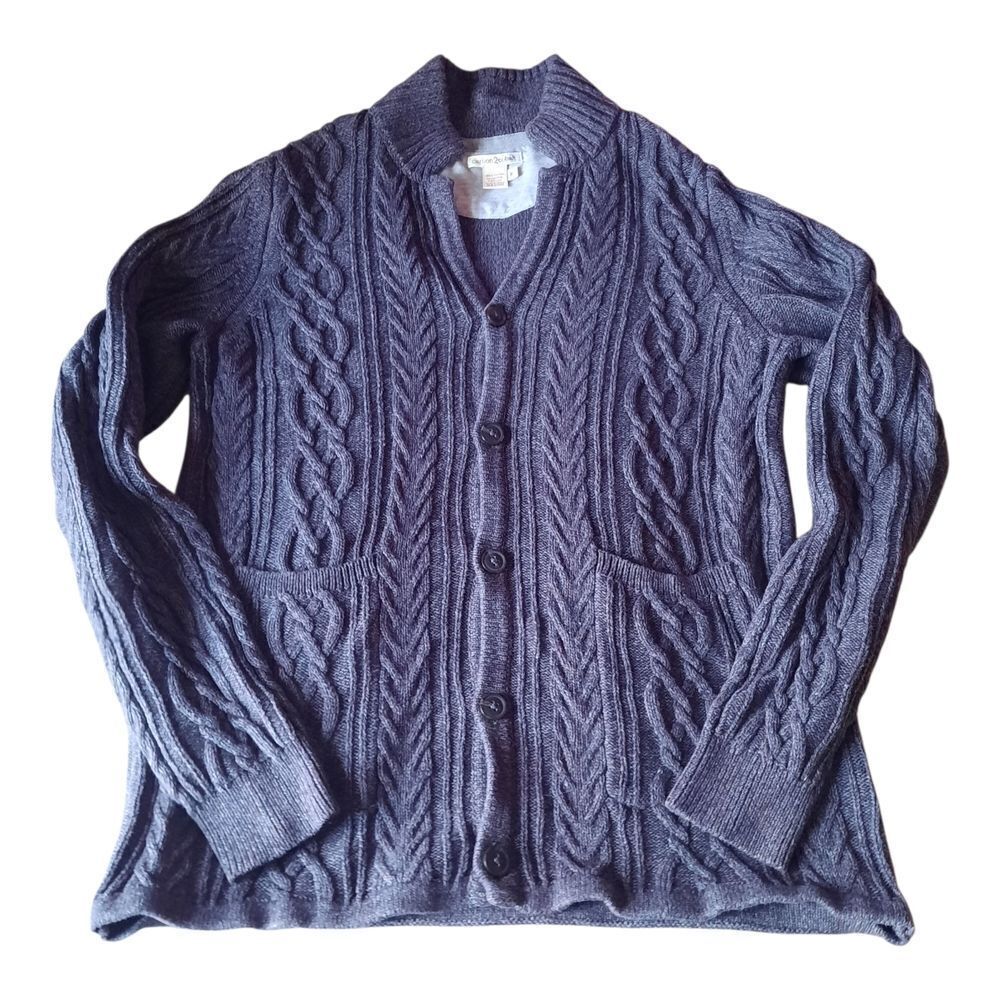 Carbon2Cobalt Cable Knit Cardigan - Blue